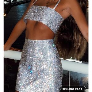 White Fox NWT Sparkle Top